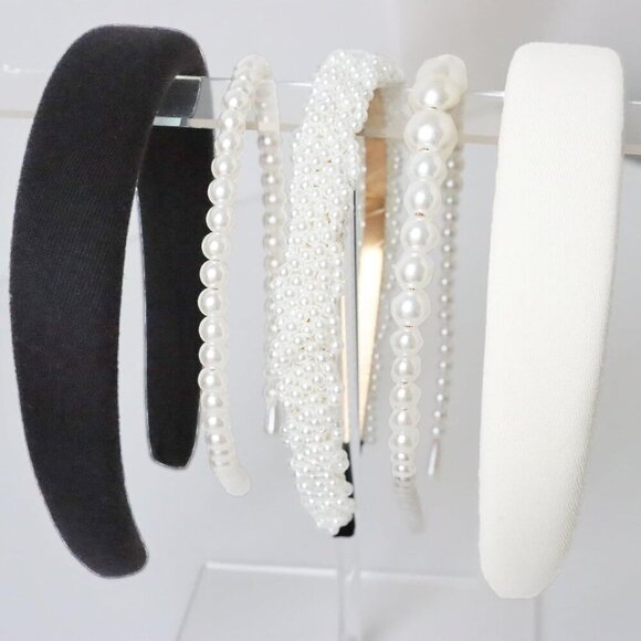Pearl Headbands Women Set of 5 Non-Slip Hair Accessories for Weddings Parties main image 5